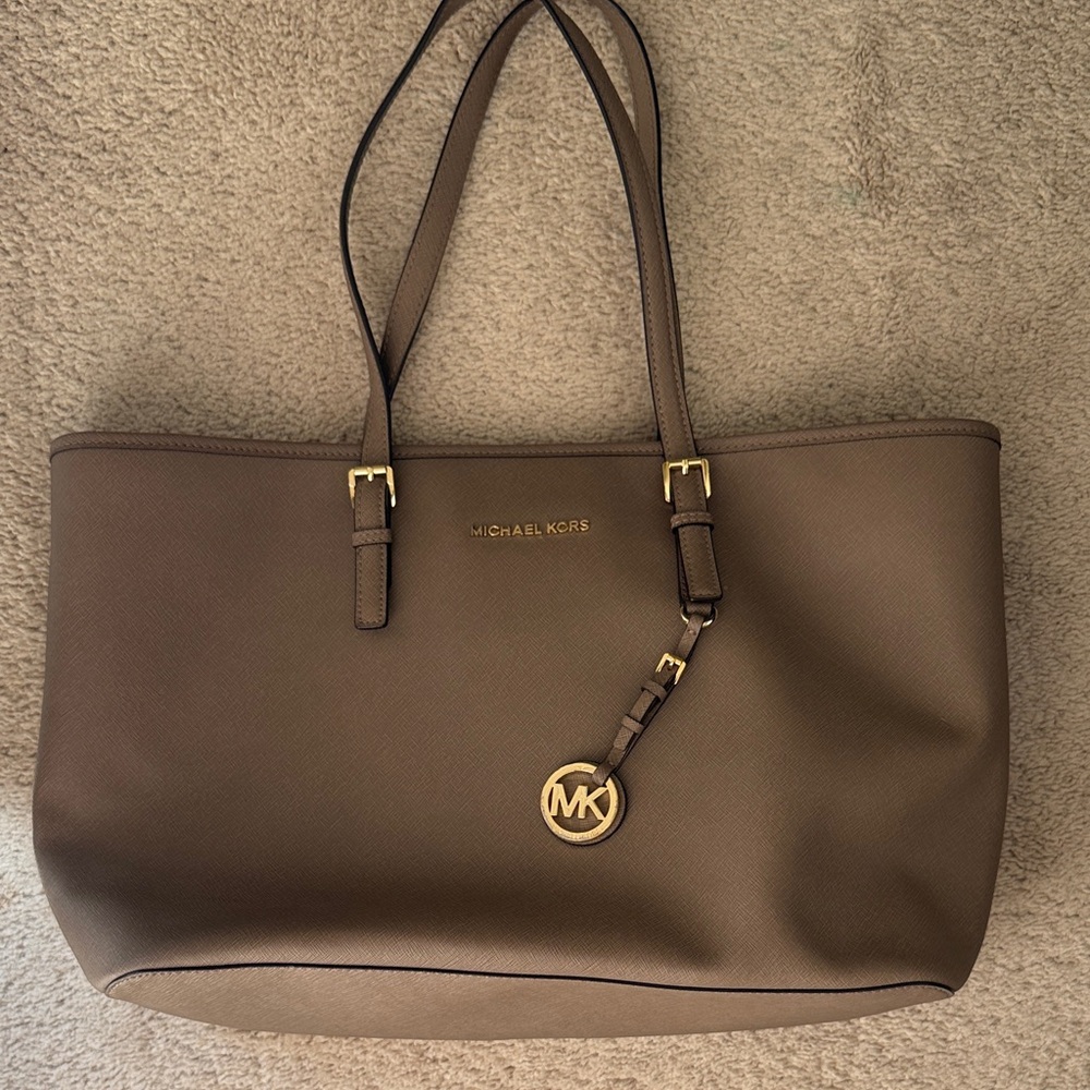 Michael Kors Tan Tote Bag with Gold Accents